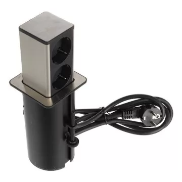  Riex ED55 elektromos csatlakozó Schuko (2×), 2 m vezeték, fekete