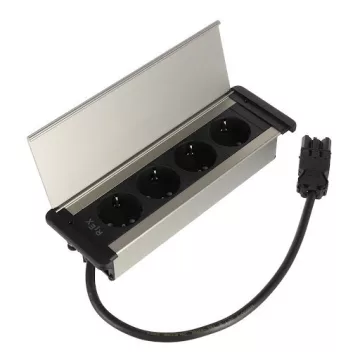   Riex ED57 elektromos csatlakozó French (4×), GST 0,4 m, szálcsiszolt alumínium