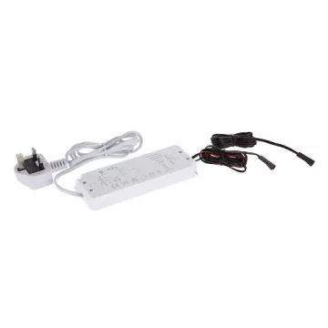  Riex EL25 LED tápegység 24 V, 75 W, 2× vezeték MINI csatlakozóval, 5 év garancia, UK csatlakozó