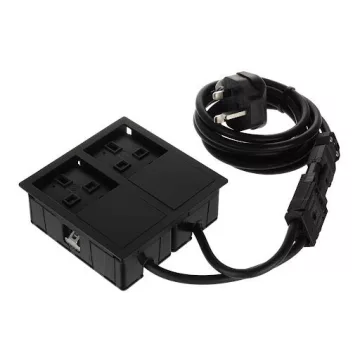   ASA Plastici Versahit Dual elektromos csatlakozó UK (2×), IP54, 2 m vezeték, matt fekete