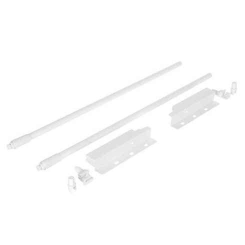 Riex ND30 Két darabos kerek hosszanti korlát készlet hátlap tartókkal, 137/450 mm, fehér