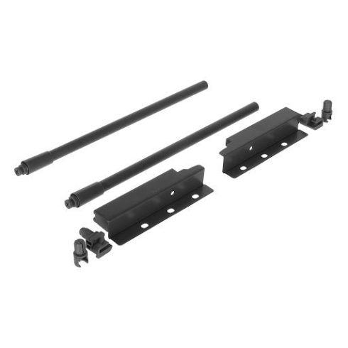 Riex ND30 Két darabos kerek hosszanti korlát készlet hátlap tartókkal, 137/300 mm, sötétszürke