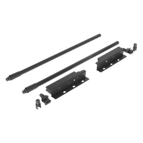 Riex ND30 Két darabos kerek hosszanti korlát készlet hátlap tartókkal, 137/400 mm, sötétszürke