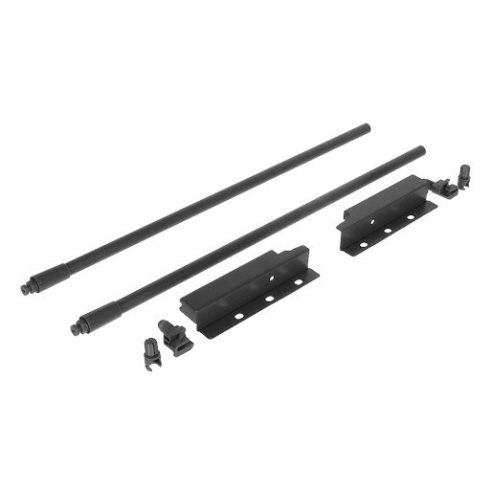 Riex ND30 Két darabos kerek hosszanti korlát készlet hátlap tartókkal, 137/450 mm, sötétszürke