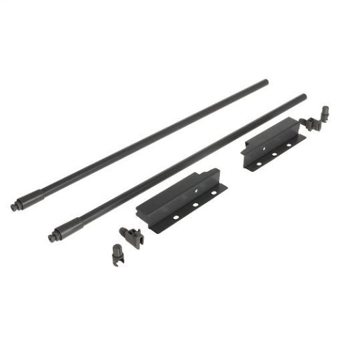 Riex ND30 Két darabos kerek hosszanti korlát készlet hátlap tartókkal, 137/500 mm, sötétszürke