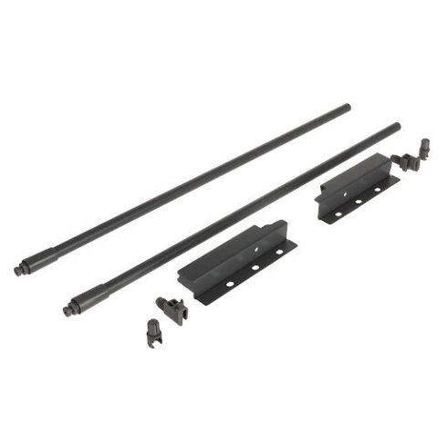 Riex ND30 Két darabos kerek hosszanti korlát készlet hátlap tartókkal, 137/550 mm, sötétszürke