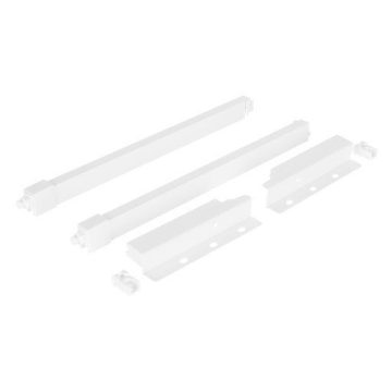   Riex ND30 Két darabos négyzet hosszanti korlát készlet hátlap tartókkal, 137/300 mm, fehér