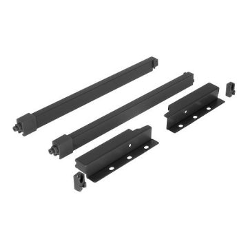  Riex ND30 Két darabos négyzet hosszanti korlát készlet hátlap tartókkal, 137/300 mm, sötétszürke