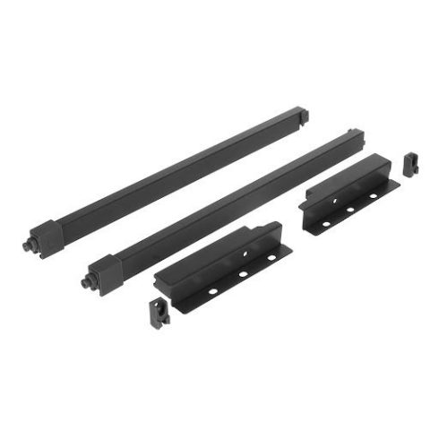 Riex ND30 Két darabos négyzet hosszanti korlát készlet hátlap tartókkal, 137/350 mm, sötétszürke