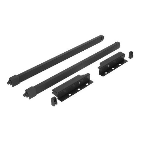 Riex ND30 Két darabos négyzet hosszanti korlát készlet hátlap tartókkal, 137/400 mm, sötétszürke