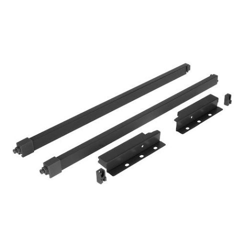 Riex ND30 Két darabos négyzet hosszanti korlát készlet hátlap tartókkal, 137/450 mm, sötétszürke