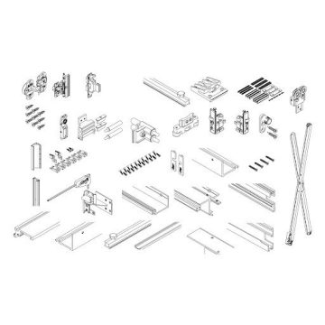   Hawa Folding Concepta 25, H 1250–1850 mm, készlet bal ajtókhoz, fekete eloxált