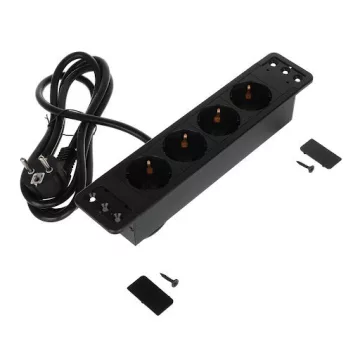   Riex ED14 elektromos csatlakozó Schuko (4×), 2 m vezeték, fekete