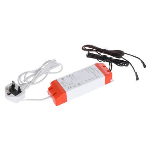 Riex EL15 LED tápegység 12 V, 80 W, 2× vezeték MINI csatlakozóval, UK hálózati csatlakozó