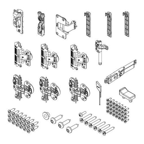 Hawa Folding Concepta III 20 Push, alap készlet, ajtó magasság 1200–2200 mm