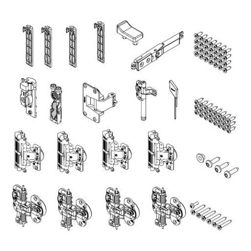 Hawa Folding Concepta III 25 Push, alap készlet, ajtó magasság 1900–2700 mm