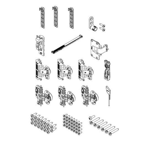 Hawa Folding Concepta III 20 Pull, alap készlet, ajtó magasság 1200–2200 mm