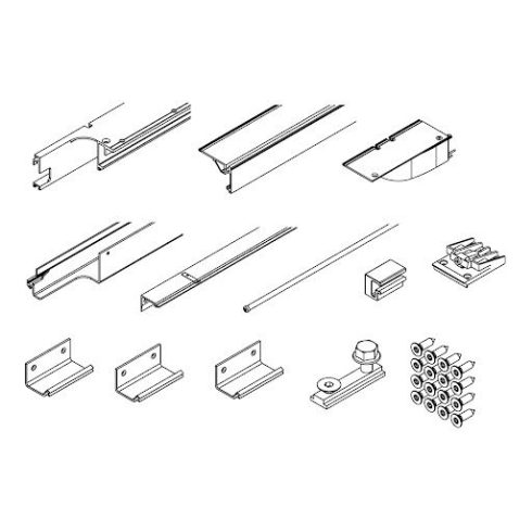 Hawa Folding Concepta III 20/25, sín készlet 2 ajtóhoz, bal, alumínium, eloxált
