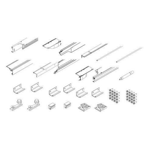 Hawa Folding Concepta III 20/25, sín készlet 4 ajtóhoz, alumínium, fekete eloxált