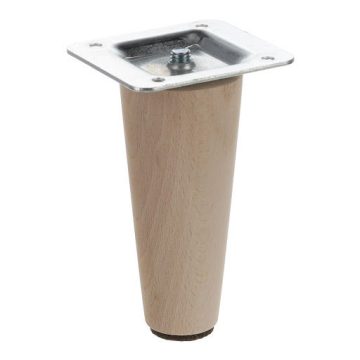   Riex GW20 Furniture leg, conical straight, D45/D25, H100, unlacquered beech (4pcs), F100%