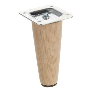   Riex GW20 Furniture leg, conical straight, D45/D25, H100, unlacquered oak (4pcs), F100%