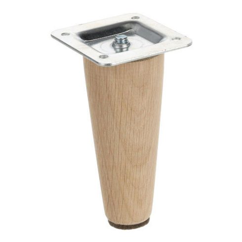 Riex GW20 Furniture leg, conical straight, D45/D25, H100, unlacquered oak (4pcs), F100%