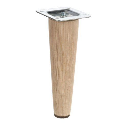 Riex GW20 Furniture leg, conical straight, D45/D25, H150 unlacquered oak (4pcs), F100%