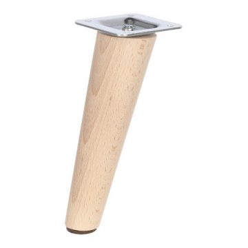   Riex GW22 Furniture leg, conical inclined, D45/D25, H150, unlacquered beech (4 pcs pack), F100%