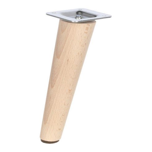 Riex GW22 Furniture leg, conical inclined, D45/D25, H150, unlacquered beech (4 pcs pack), F100%