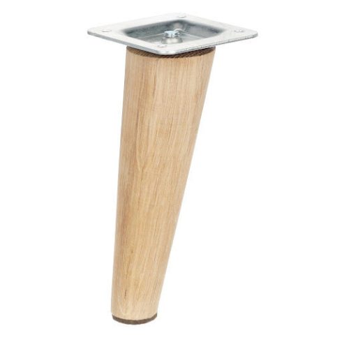 Riex GW22 Furniture leg, conical inclined, D45/D25, H150, unlacquered oak (4 pcs pack), F100%