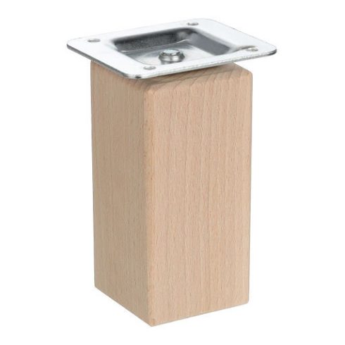 Riex GW25 Furniture leg, square, 45x45 mm, H100, unlacquered beech (4 pcs pack), F100%