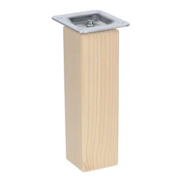   Riex GW25 Furniture leg, square, 45x45 mm, H150, unlacquered pine (4 pcs pack), F100%