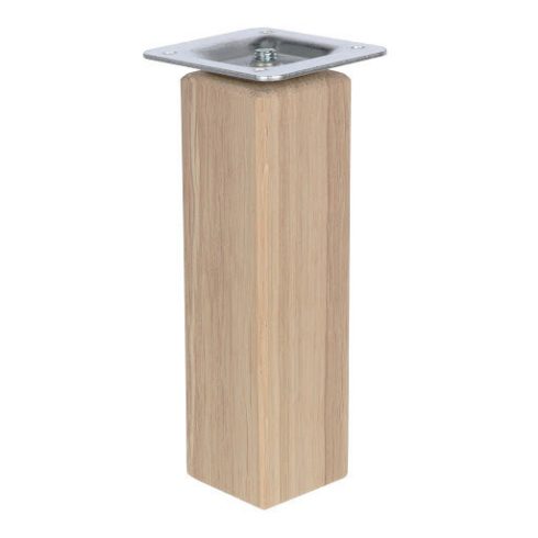 Riex GW25 Furniture leg, square, 45x45 mm, H150, unlacquered oak (4 pcs pack), F100%