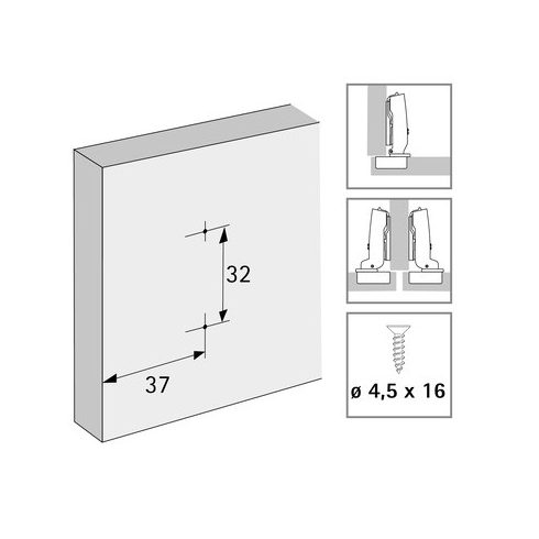 Hettich Sensys 110° közézáródó pánt TH 52 x 5,5 + sima talp 0mm