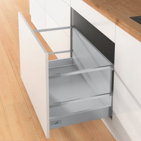 Hettich InnoTech Atira 30kg, ezüst korláttal, személyre szabott hátlap magasság 420x144mm (min.beépítési korpusz mélység 450mm)