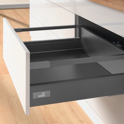 Hettich InnoTech Atira Push to open Silent 30kg, antracit korláttal 470x144mm (min.beépítési korpusz mélység 500mm)