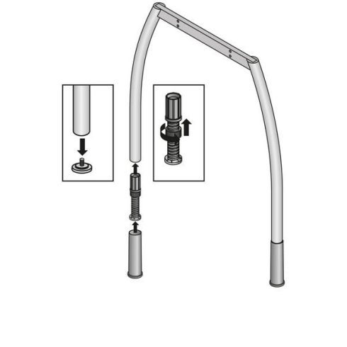 2 lábú, fokozatmentes magasságállítás 745 - 865 mm