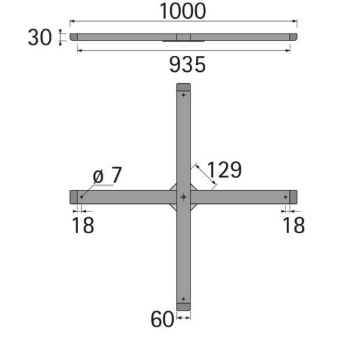 Szerelőkereszt 1000 x 1000 mm