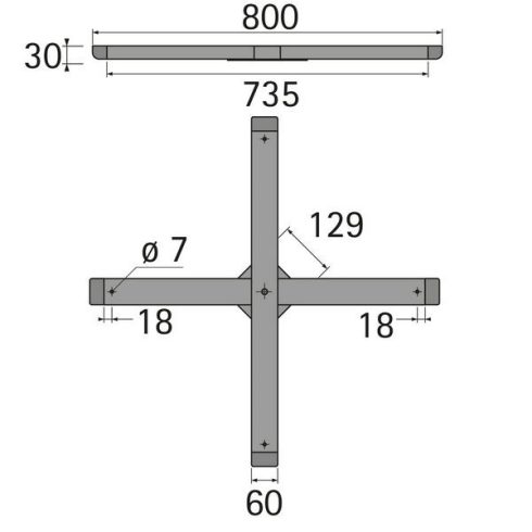 Szerelőkereszt 800 x 800 mm