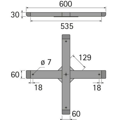 Szerelőkereszt 600 x 600 mm
