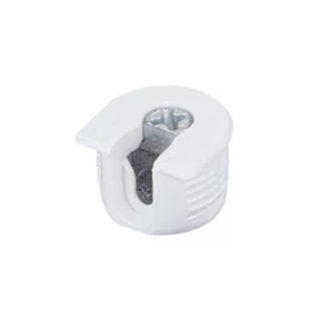   Excentrikus összekötő vasalat VB 35 M / 16 a 16 mm polcokhoz bordázott, fehér