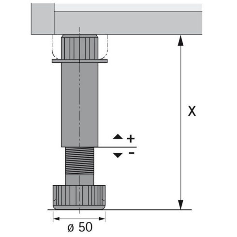 Euro szintező láb, 130 mm