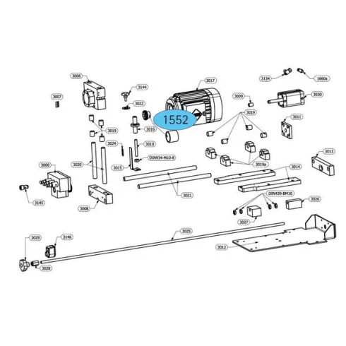 ET 1552 Bowex tengelykapcsoló (fúrómű 10 mm / motor 14 mm)BlueMax Mini 3. típushoz, BlueMax Mini 2/6 6 fúróorsóval TH