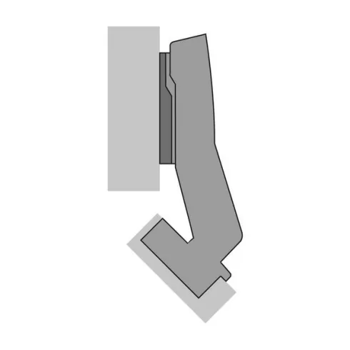 Sensys angle hinge W45 önzáró rugó nélkül (Sensys 8669 W45), nikkelezett, ráütődő, Nyitásszög 95°, TH-furatkép  52 x 5,5 mm, csavaros rögzítéshez (-)