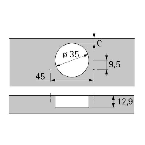 Sensys pánt vastag ajtóhoz, ajtóvastagság legfeljebb 32 mm-ig, integrált Silent System-mel (Sensys 8631i), nikkelezett, ráütődő, Nyitási szög 95°, TB-furatminta  45 x 9,5 mm, csavaros rögzítéshez (-)