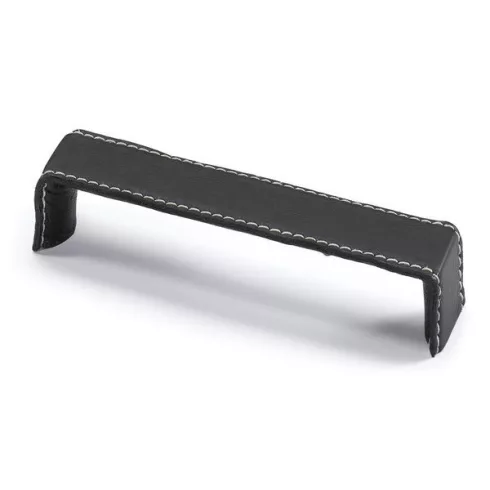 Fogantyú Dublina, drill hole spacing 160  mm, L 168 mm, W 34 mm, H 30 mm, fekete bőr