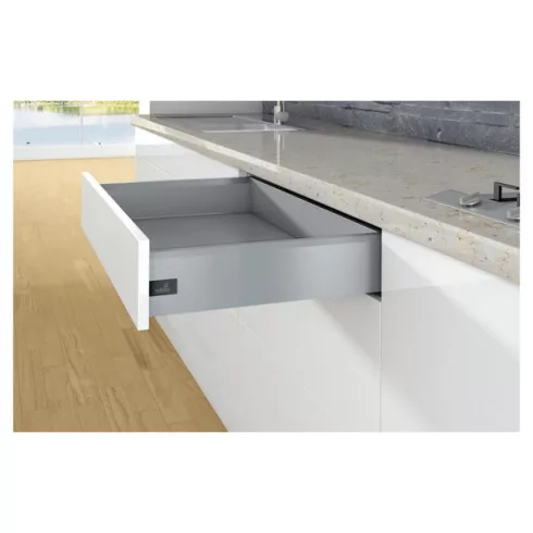 ArciTech Fiók oldalprofil, Fiók oldalprofil magassága 126 mm x NL 270 mm, ezüst, bal