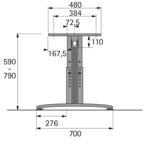 T-alapzat magasságállítással