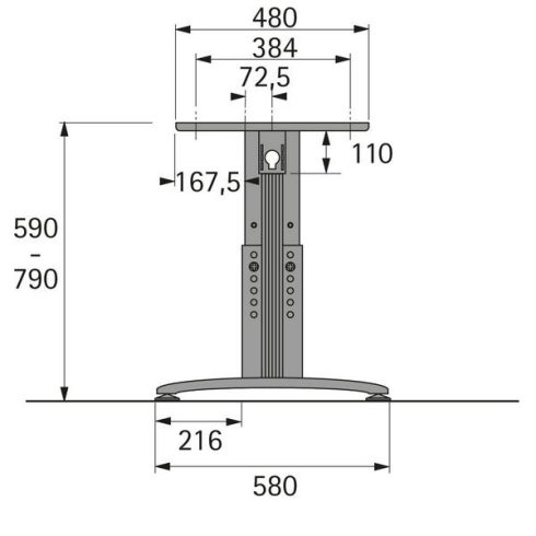 T csatlakozó láb magasságállítással