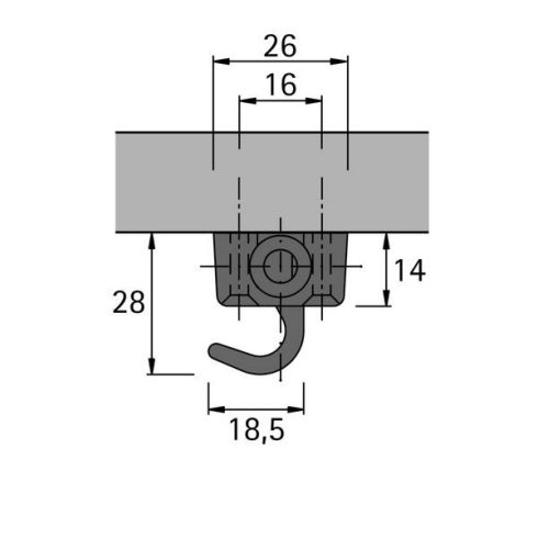 Hengeres espagnolette zár, Prestige 2000 Z23, ø 18 mm, csavaros szereléshez, 15 mm, 20 mm